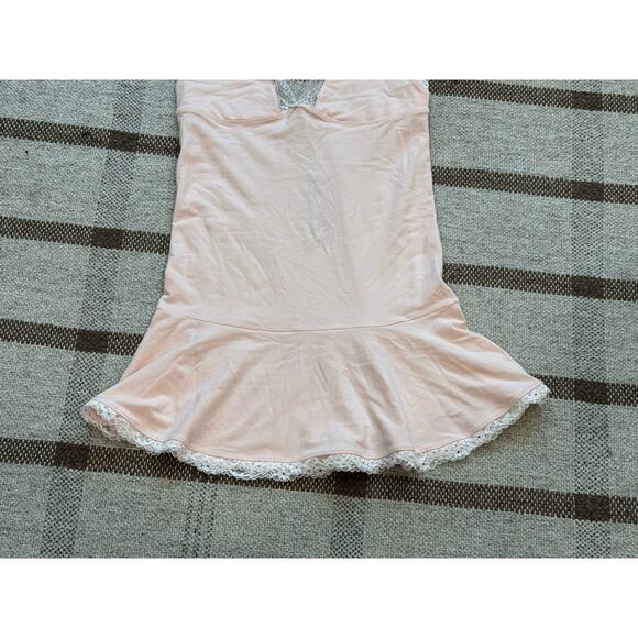 Skims Cotton Lace Slip Dress Primrose Pink New Medium - Picture 2 of 8